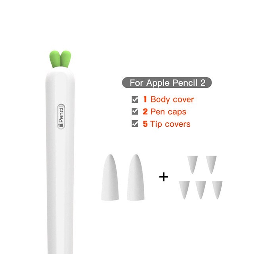 Silicon Stylus Cover Pencil Generasi 1 dan 2 model Carrot dan Lobak