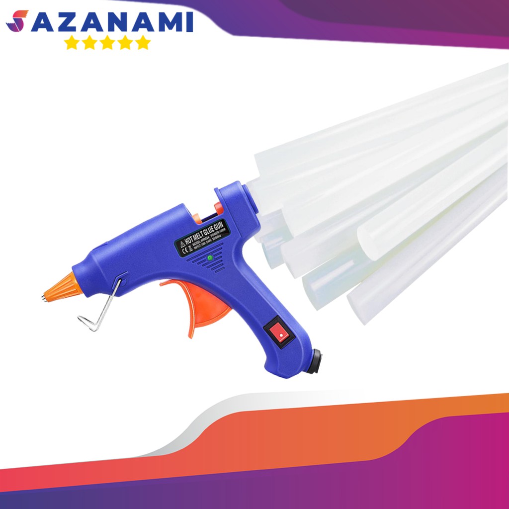 

Alat Lem Tembak Glue Gun Lem Bakar Cair 20 Watt +Bonus Refill Lem 20cm