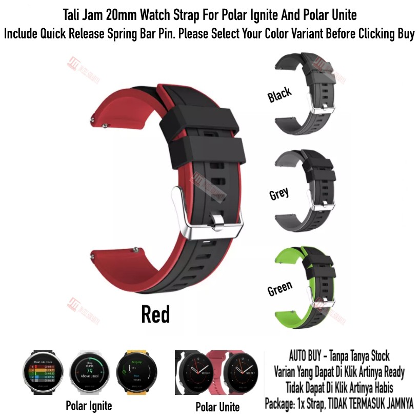 SSR Tali Jam 20mm Watch Strap Polar Ignite / Unite - Rubber Silikon Sporty