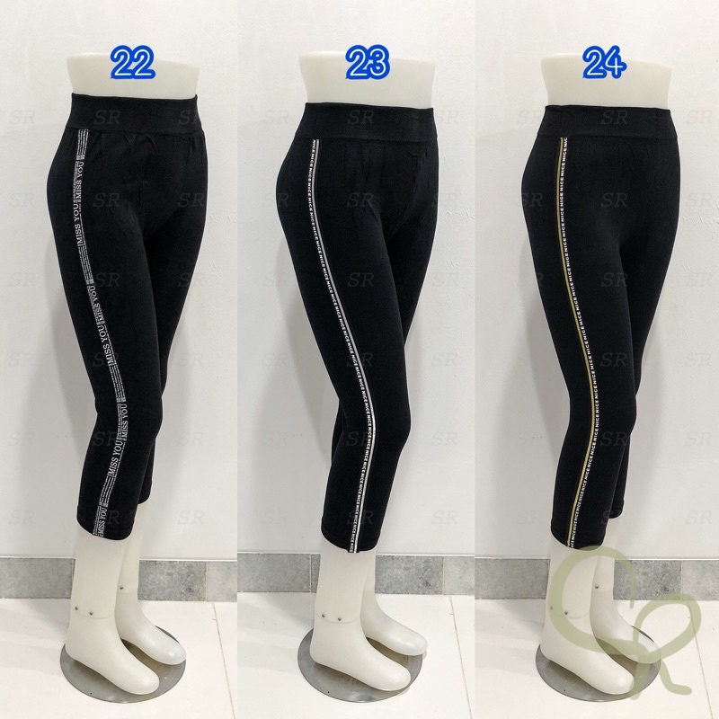 Legging Pendek 7/8 Import List Pita Fashion Wanita