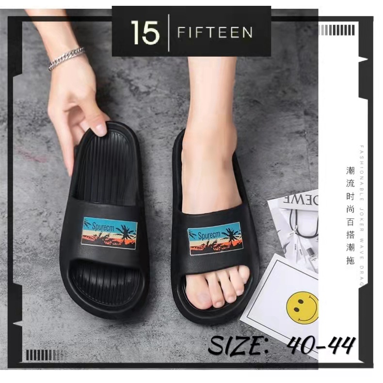 15 SHOP --- Kinbos - Sandal Pria / Sendal cowok / Sandal slip on 9529