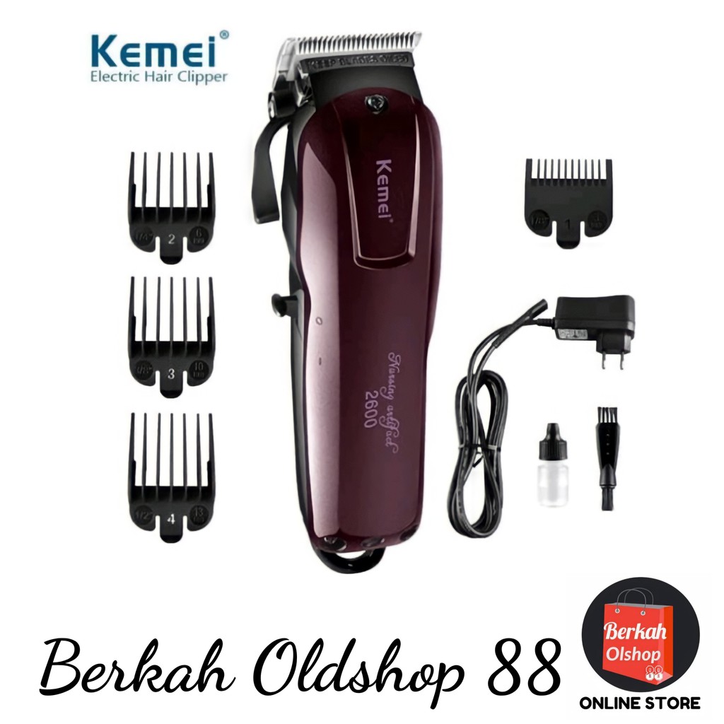Berkah Oldshop 88 - KEMEI KM-2600 Professional Rechargeable Electric Hair Clipper Cordless / km 2600