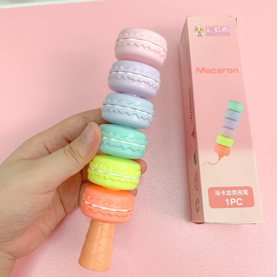 

STABILO TERBARU BENTUK MACARON 1 SET BOX ISI 6 PCS WARNA WARNI TERMURAH