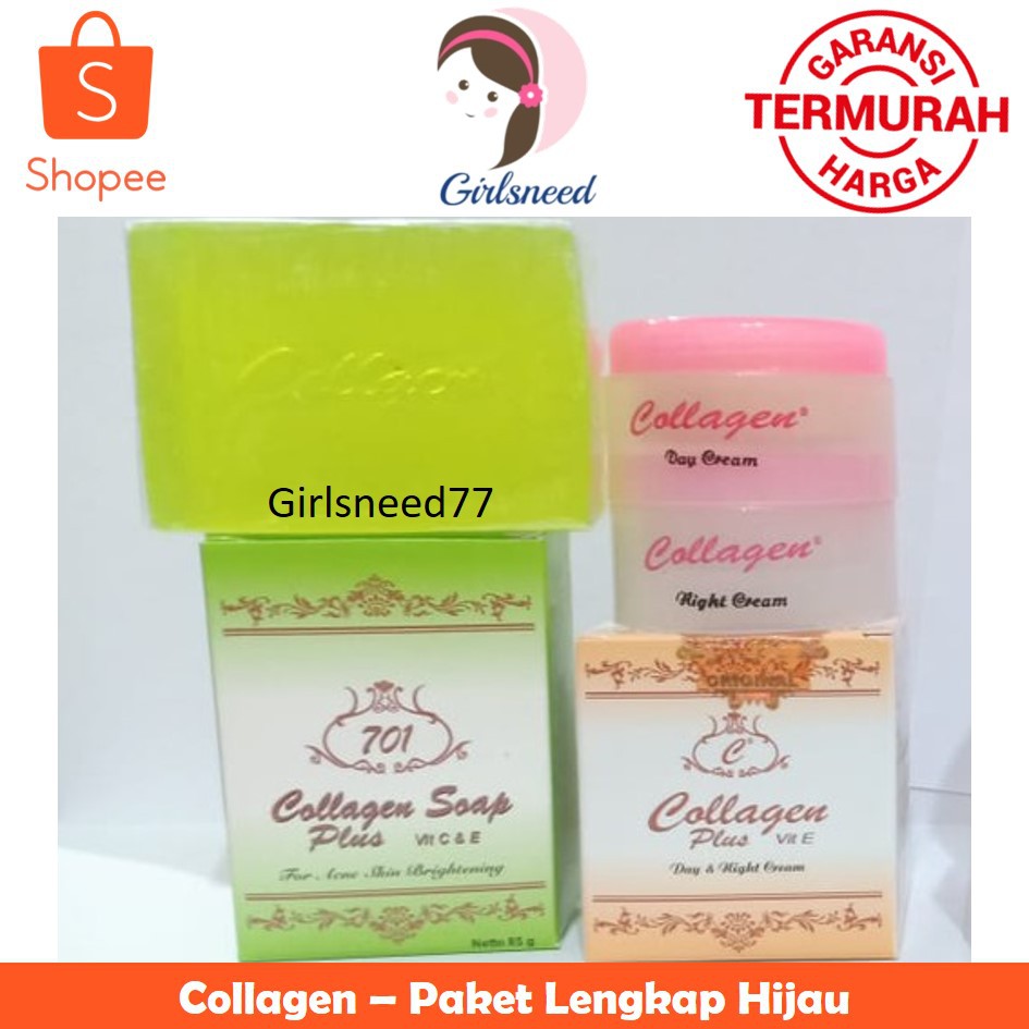 COLLAGEN CREAM DAY AND NIGHT PLUS SABUN / KRIM COLLAGEN SIANG MALAM PLUS SABUN