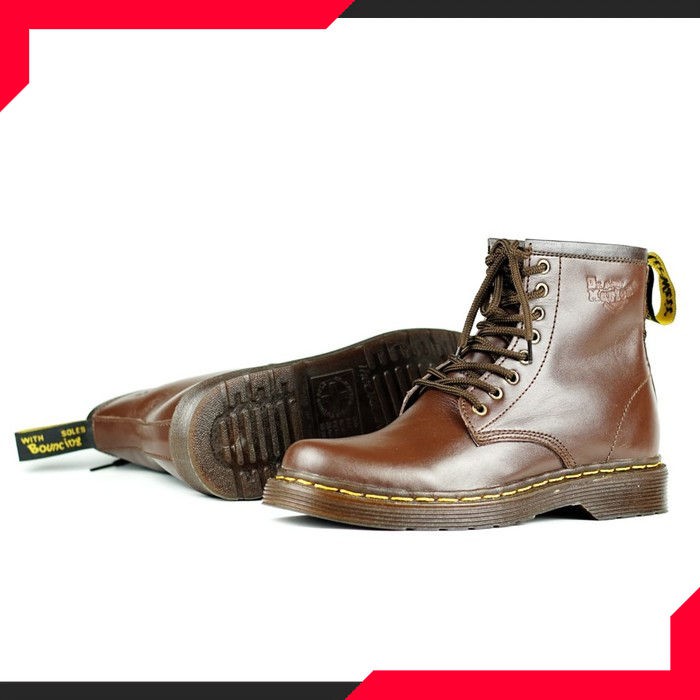 SEPATU PRIA | SEPATU BOOT PRIA | BOOTS CASUAL KULIT ASSLI DOCMART WARNA HITAM DAN MARUN 1080