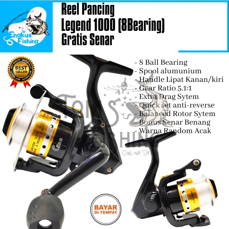 Reel Pancing Be One Legend 1000 (8 Bearing) Bonus Senar Murah - Engkus Fishing