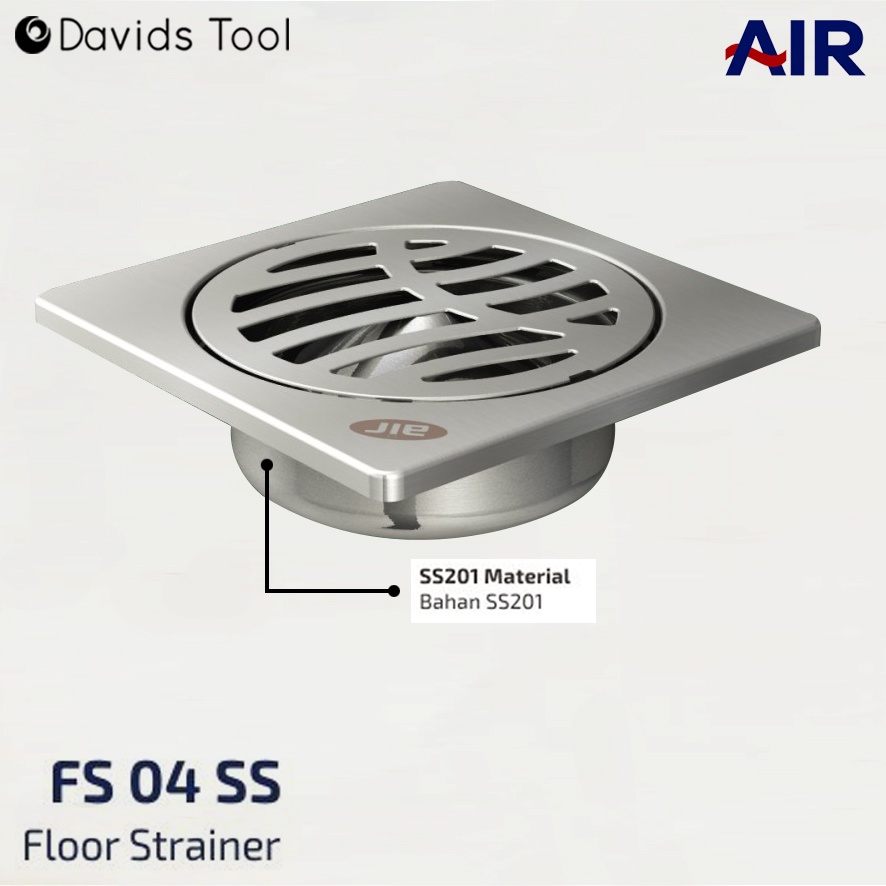 Floor Drain Saringan Got Kamar Mandi Stainless Afur Pembuangan Air Stenlis FS04SS