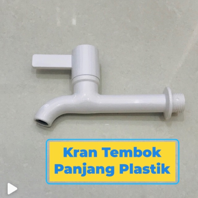 Kran Tembok Dinding PVC Engkol / Keran Air Plastik Panjang 1/2 “ inch