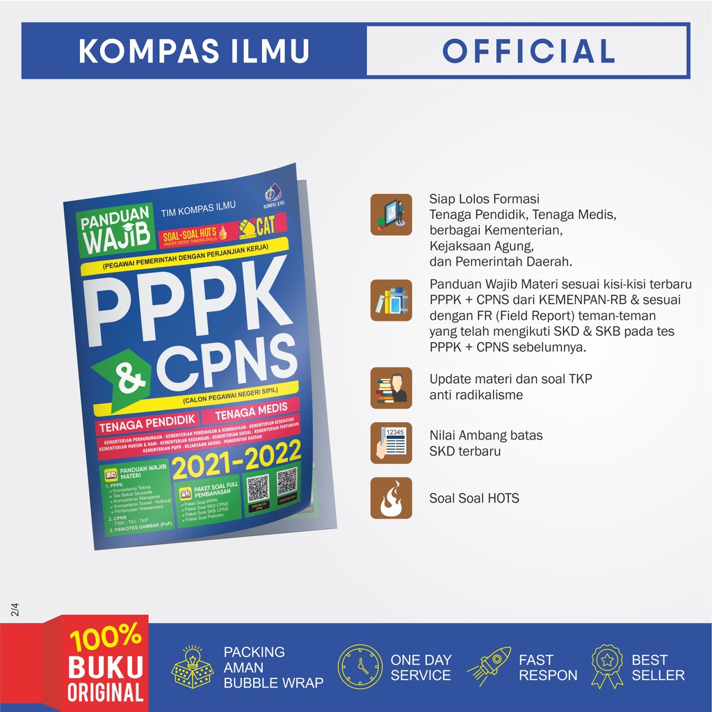 Kompas Ilmu Buku Panduan Wajib Tes Masuk BUMN / CPNS / PPPK / ASN 2021 / 2022 - SKD-4