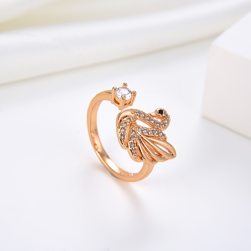 cincin titanium wanita tunangan anti karat emas asli tidak luntur korea silver murah polos couple muda korea anti karat 02J