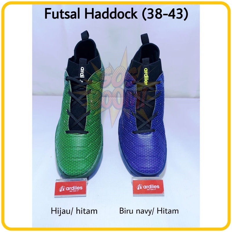 SOB SEPATU FUTSAL HADDOCK DEWASA ARDILES biru hijau bola