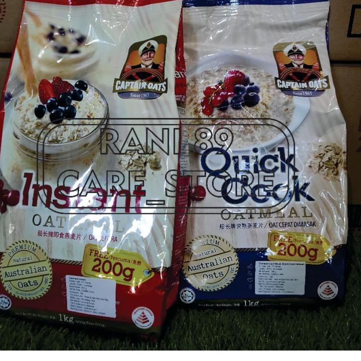 

CODENn4N8--CAPTAIN OAT INSTANT & QUICK COOK OATMEAL POUCH 800GR+200GR