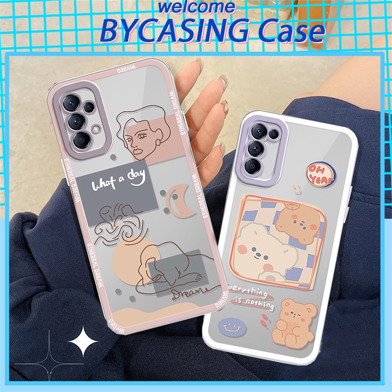 Soft Case Karet Desain Beruang Abstrak Untuk Samsung A13 A23 A03S A21S A12 A32 A22 A52 A72 A50 A20 A51 A71 A10s A11 M12 A53 S21 FE S20