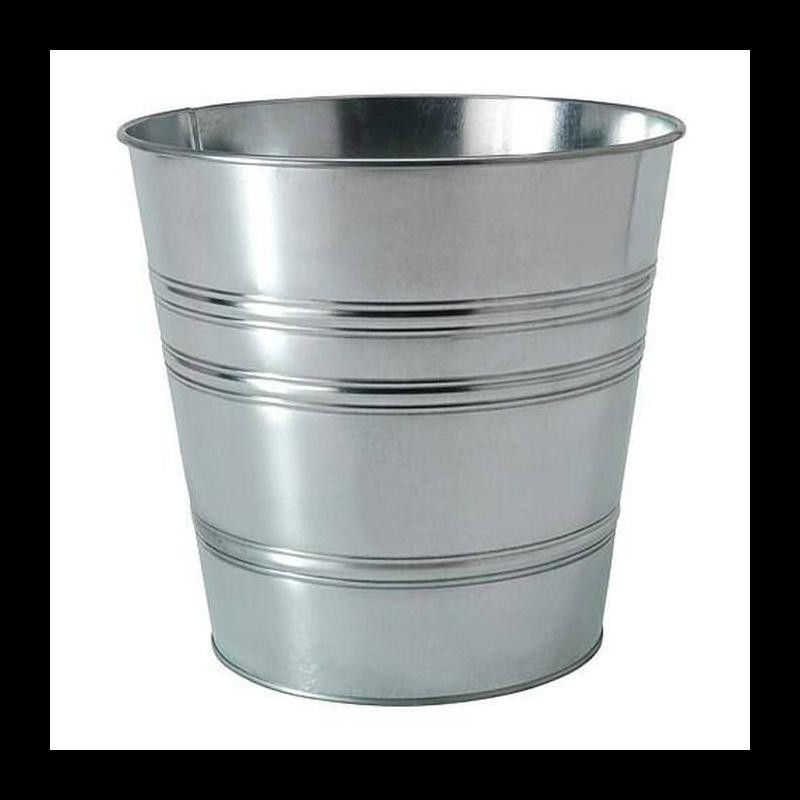 READY STOK POT KALENG, WADAH KALENG, EMBER BAJA GALVANIS DIA 24CM DEKORASI MURAH AL6