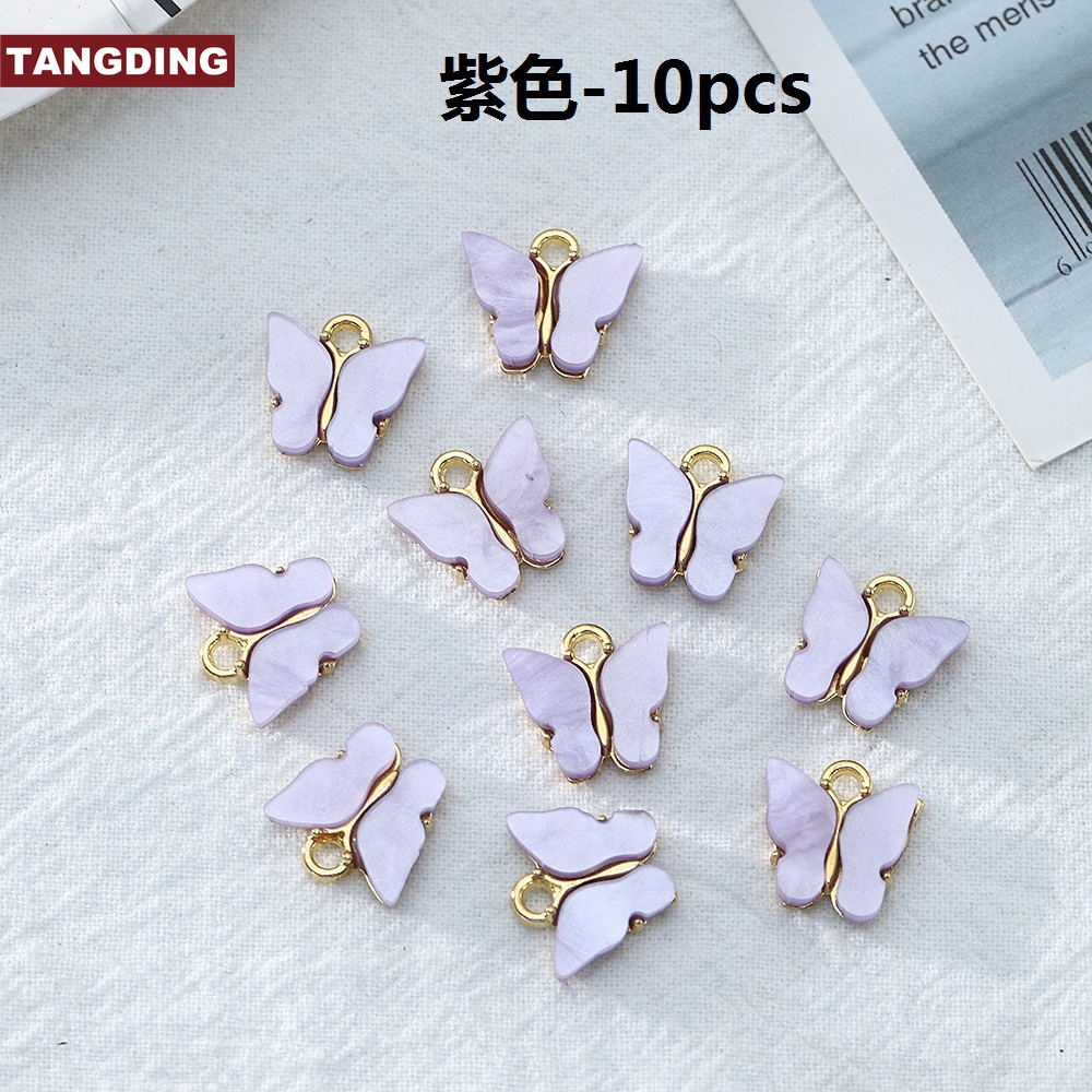 10pcs Liontin Kupu-Kupu Bahan Akrilik Handmade Diy Charms