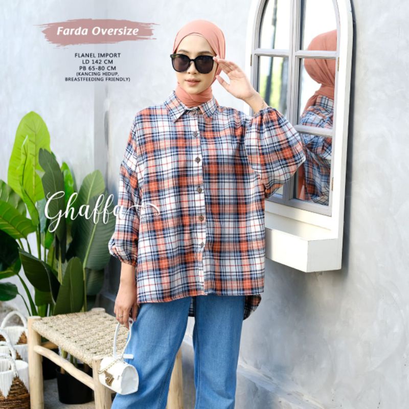farda oversize kemeja wanita by ghaffa label