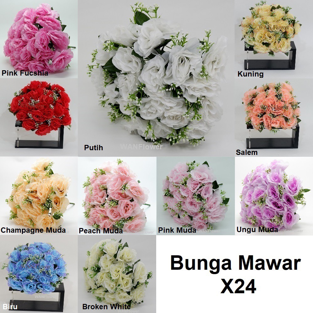 WANFlower Bunga Mawar X24+baby breath * ALL