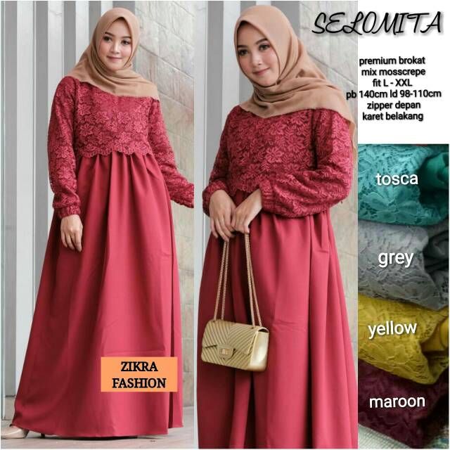 GAMIS PESTA BROKAT KOMBINASI CANTIK BESTSELLER