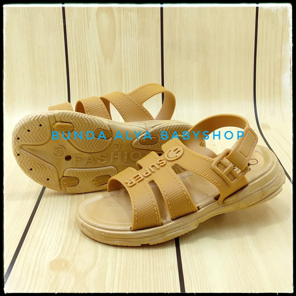 Sendal Anak Perempuan Tali Gladiator Umur 4 5 6 7 Tahun Elastis - Sandal Anak Cewek Casual COKLAT Size 24 -35 Alas Karet Anti Licin