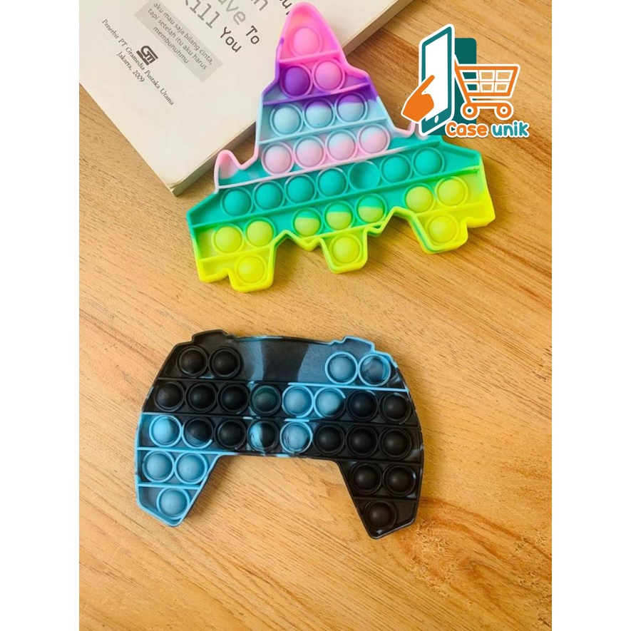 pop it fidget push bubble toys gelembung 3d rainbow pelangi karakter mainan anak CS3076
