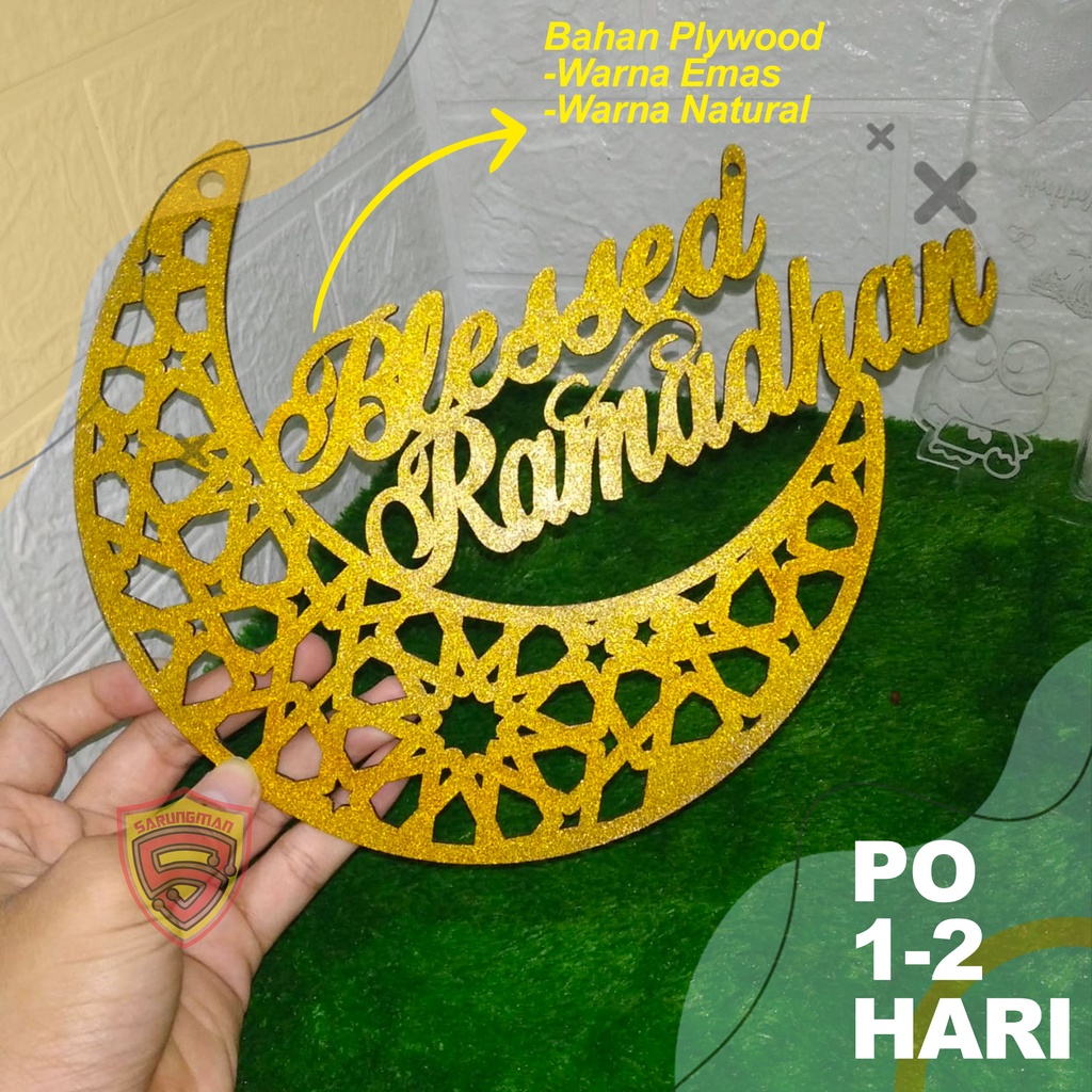 uk 10 - 25 cm HIASAN EID MUBARAK/ HIASAN LEBARAN ukiran ramadhan dekorasi hampers lebaran//uk 10 - 2