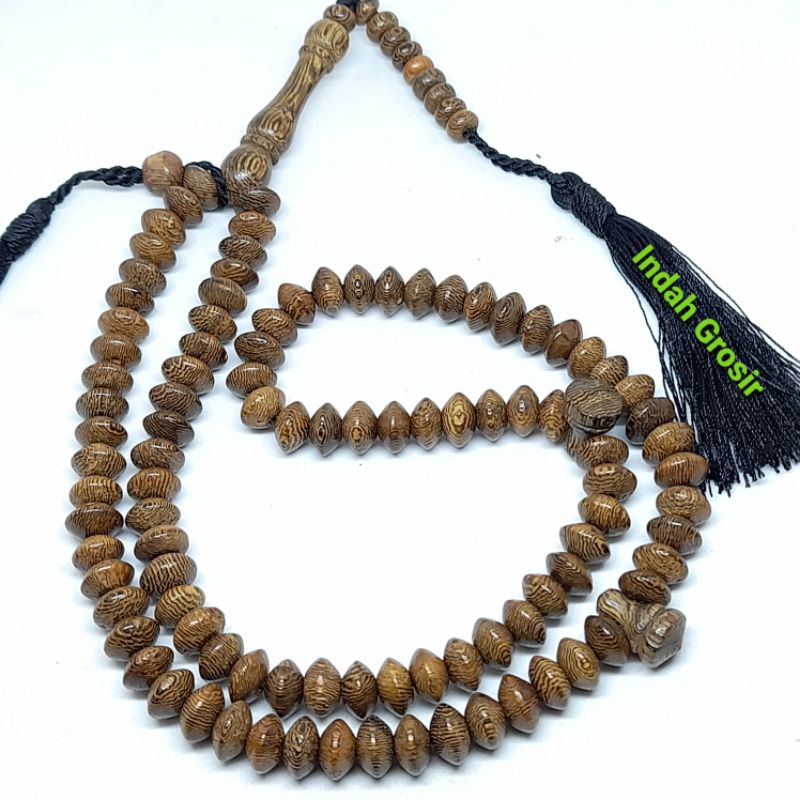 TASBIH KAYU GALIH KELOR GEPENG 8MM 99BUTIR