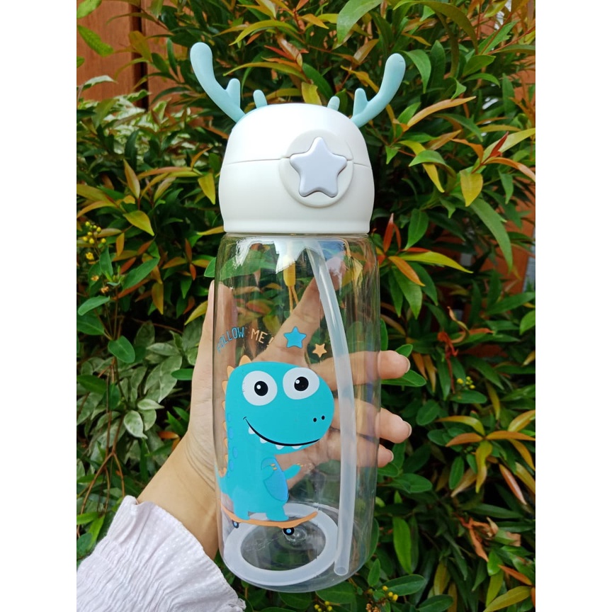 Botol Minum Anak 700ML Motif  Tanduk Rusa/Botol minum karakter/Botol minum anak lucu (BISA COD)