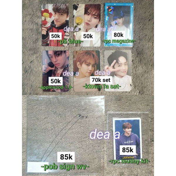 Treasure photocard [ Applewood jaehyuk, pb blue ver, rpc magazine jaehyuk, pob wv sign, rpc teuday k