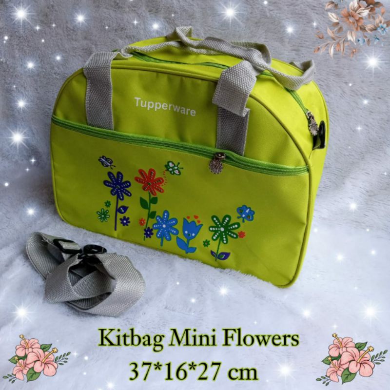 Kitbag Tas Piknik mini flowers ( Zipper Bunga Es ) / tas bekal tupperware