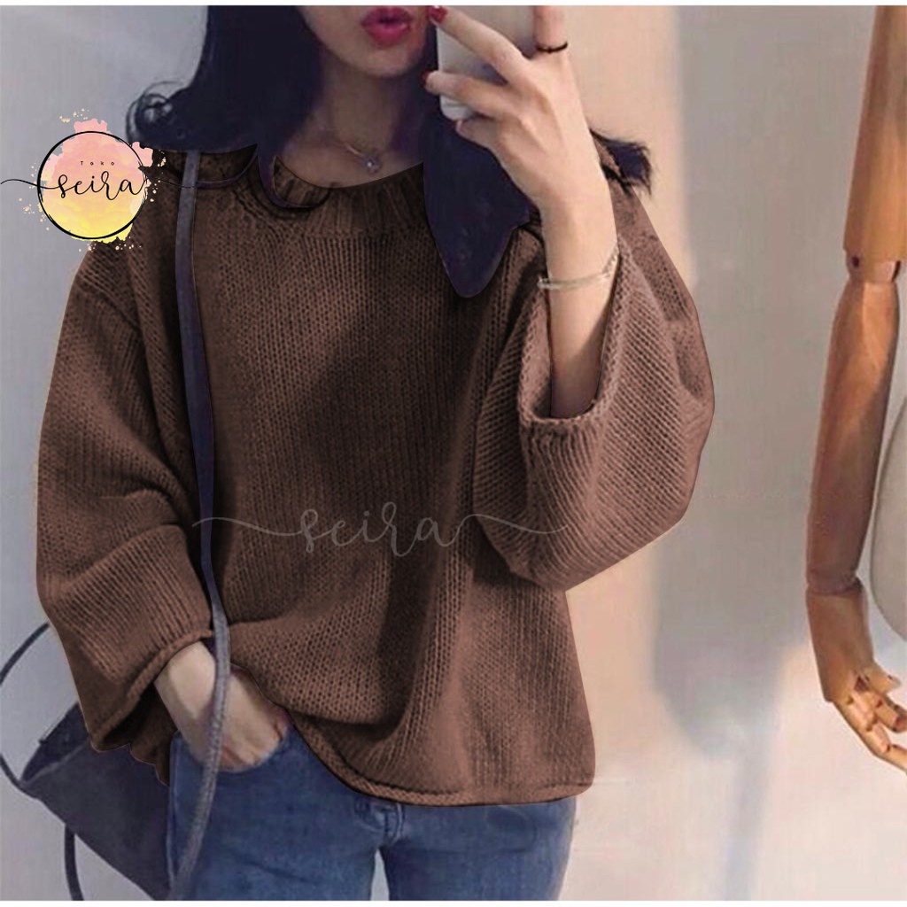 [BISA COD] Sweater Rajut Zero / Sweater Wanita Oversize Gaya Korea / Switer Rajut Wanita Kekinian / Sweater Wanita Polos / Zero Knit Premium Bukan Hopylovy