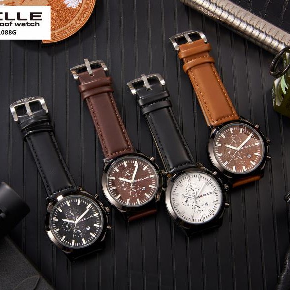 SENILLE N1088 Jam tangan pria original anti air jam tangan kulit ori