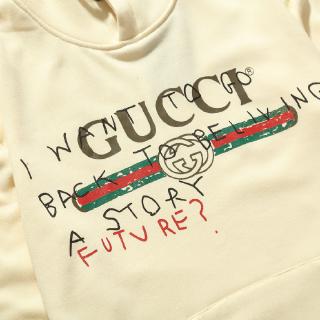 Sweater Kaos  Hoodie Lengan  Panjang  Motif Print Huruf Gucci  