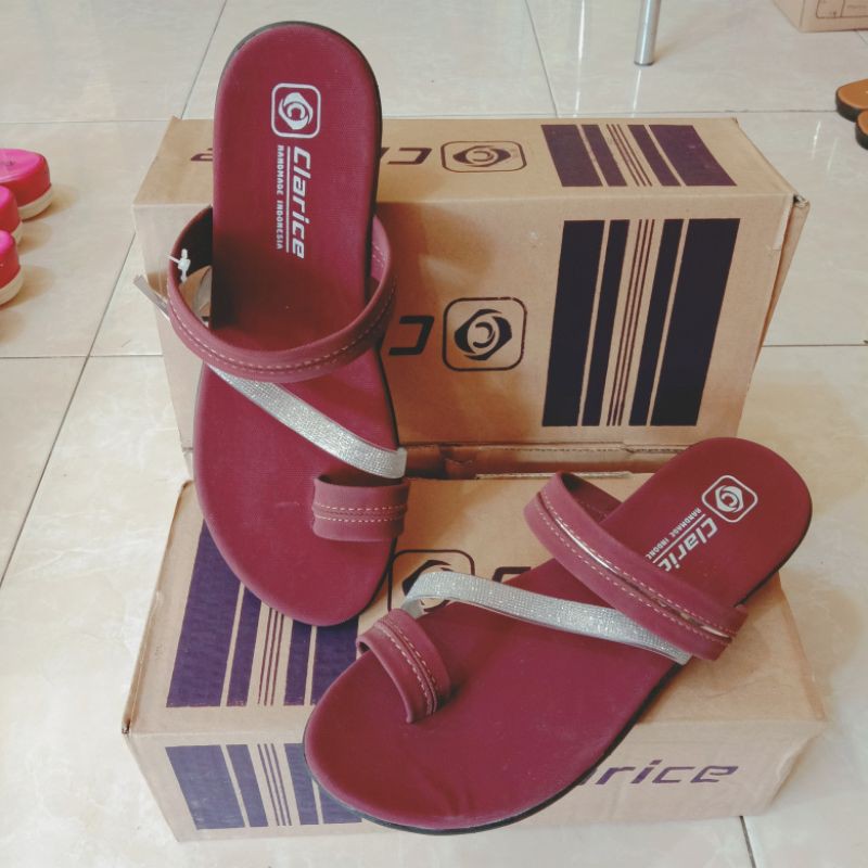 sandal hak pendek perempuan