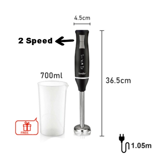 Sonifer HAND BLENDER 2 SPEED Stainless Steel FREE Gelas Takar