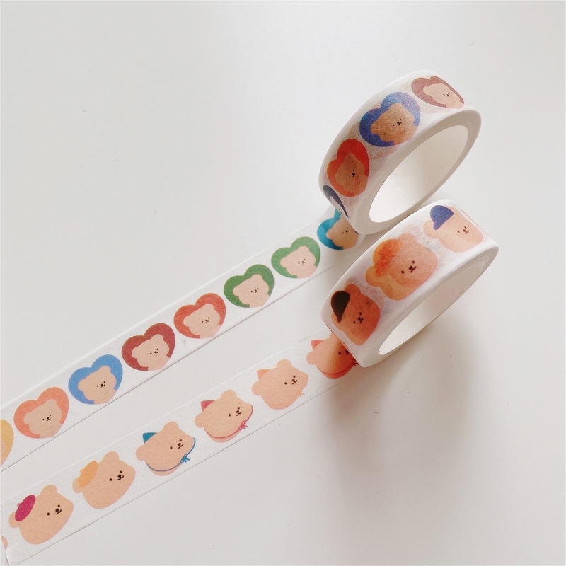 Selotip Washi Tape Motif Kartun Gummy Bear / Hati Panjang 5 Meter Untuk Dekorasi Diary