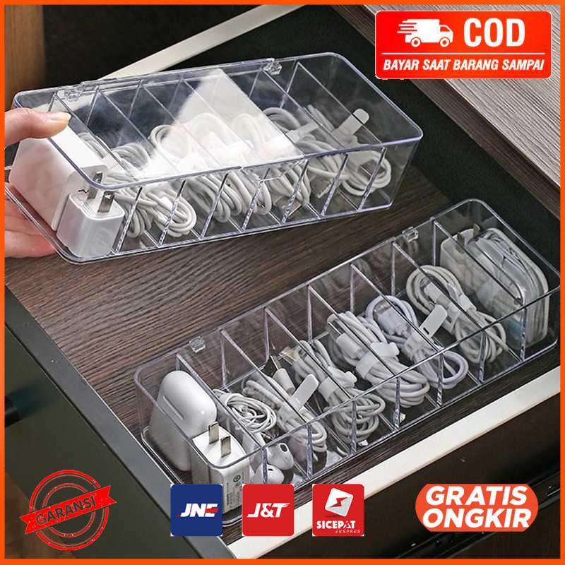 Kotak Kabel Organizer Cable Storage Box 8 Slot