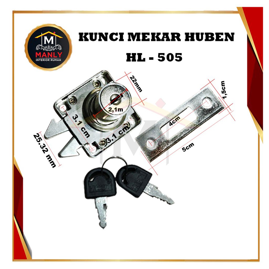 Kunci Laci Mekar 202 Mekar HL 505 Lemari Pintu Geser Sliding Laci Loker...FREE SEKRUP