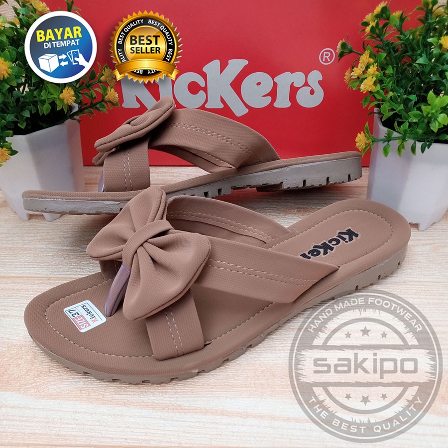 PROMO 4.4 MEGA SALE !! SANDAL WANITA DEWASA JEPIT PITA SALEM RINGAN NYAMAN DIKAKI / SAKIPO