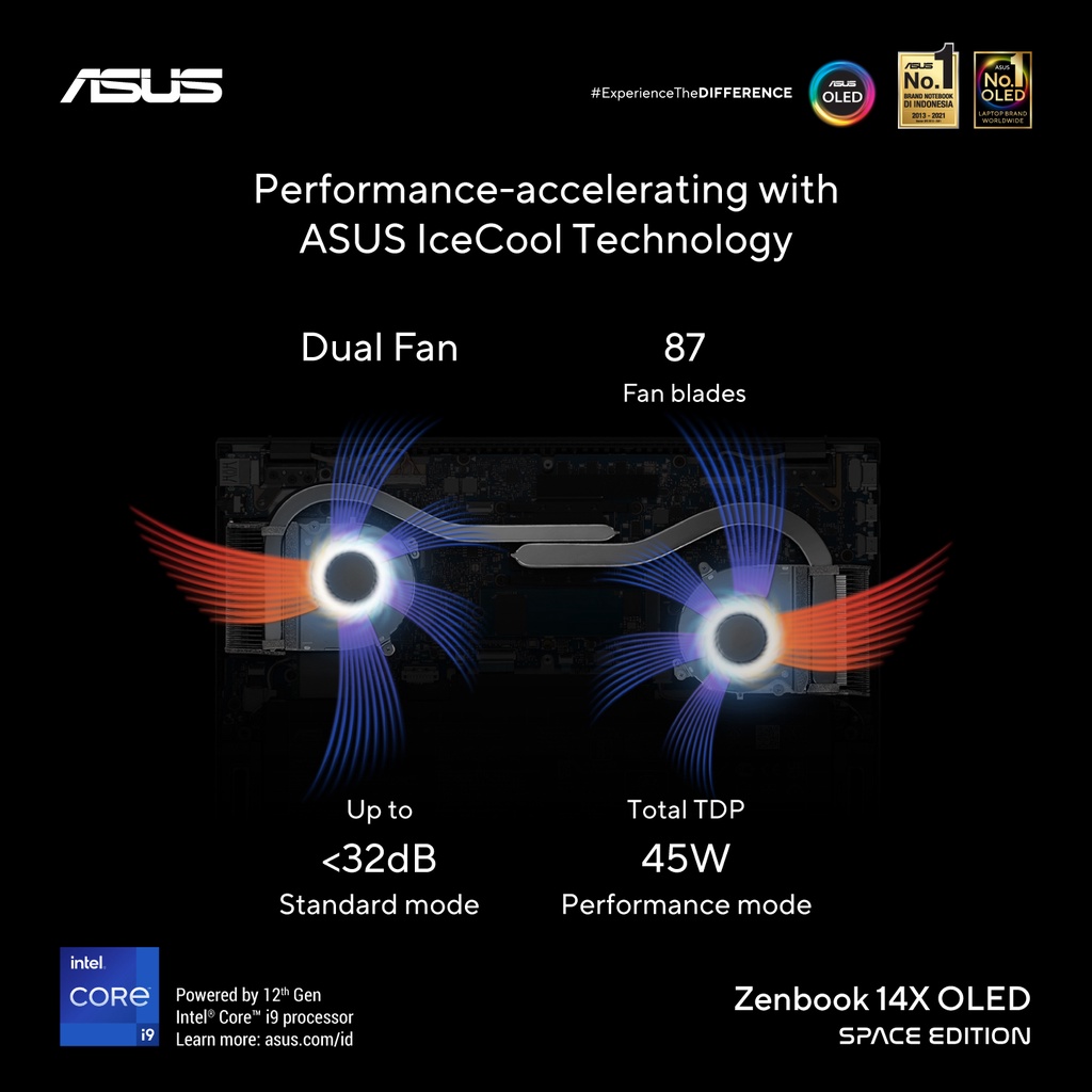 ASUS ZENBOOK 14X OLED SPACE EDITION UX5401ZAS - i9-12900H - 32GB - 1TB SSD - 14&quot;4K OLED - WIN11 - OFFICE HOME STUDENT