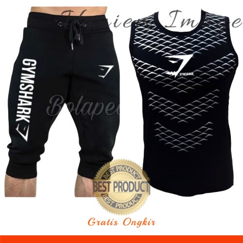 STELAN JOGGER PANTS + KAOS GYM  PRIA TERLARIS