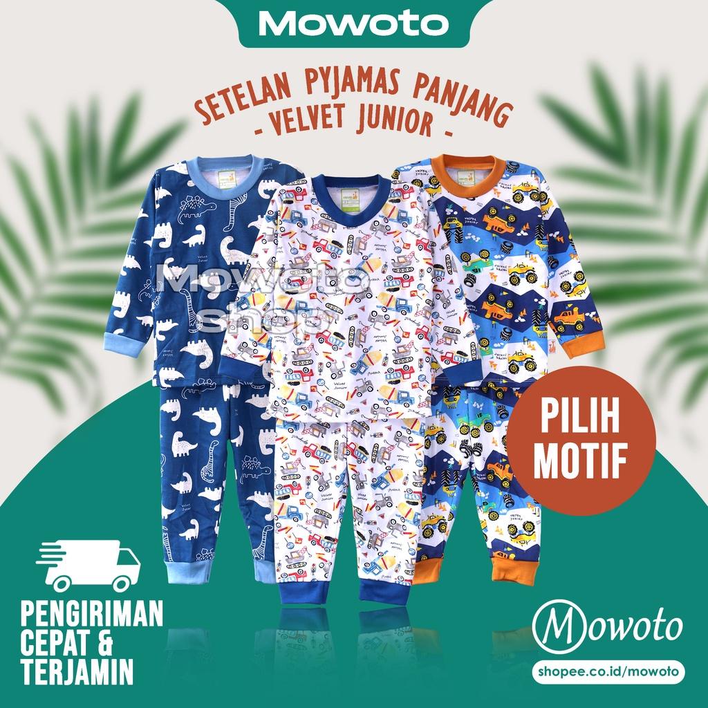 Velvet Junior Panjang Cielo Boy Terbaru Setelan Pyjamas Anak 2-10 Tahun Piyama Kaos Panjang Celana P