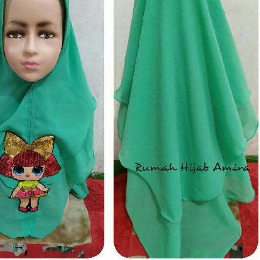 MZQ Jilbab Anak Cerruty Khimar 2 Layer Anak LOL (LED) Bisa Nyala Size Tanggung terbaru ««