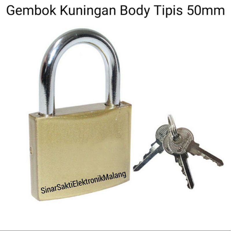 Gembok Kuningan Pagar Pintu Rumah Toko 40 50 mm 40mm 50mm Kuning Kantor Kuat