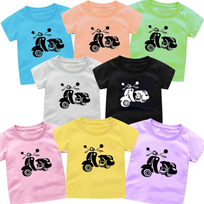 BAJU KAOS ANAK  GAMBAR VESPA CEWEK-COWOK 1-12TAHUN FASHION ANAK TERBARU
