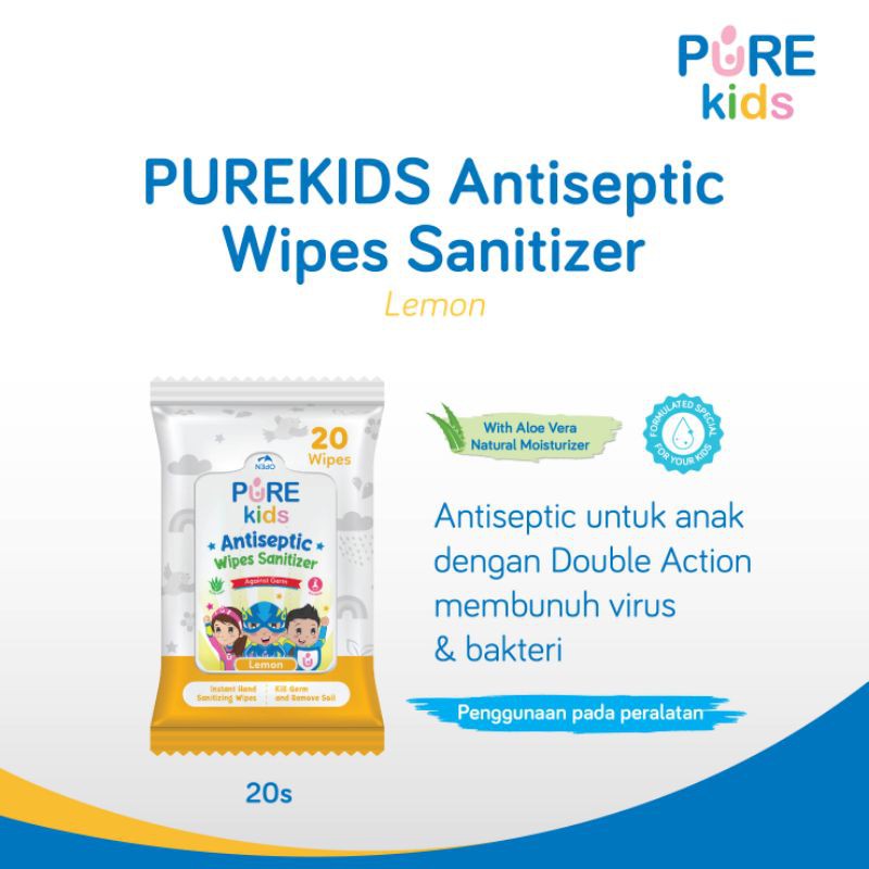 Pure BB Premium Care Antiseptic Wipes Sanitizer Isi 20 pcs