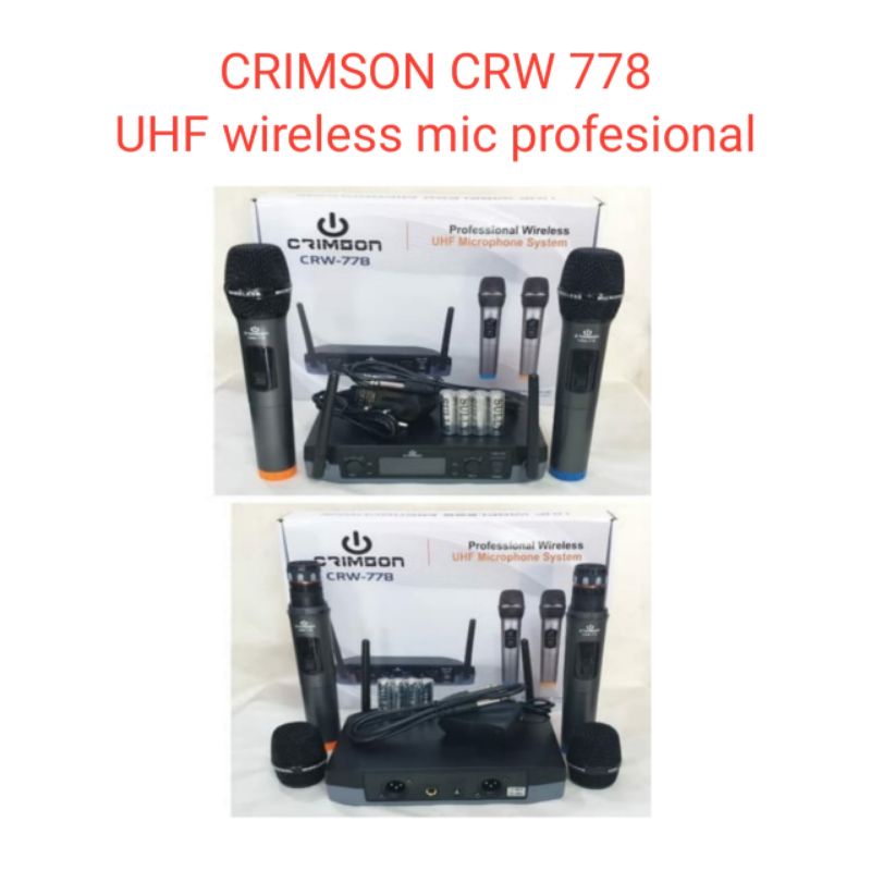 Mic wireless pegang2 CRIMSON CRW 778, UHF wireless mic profesional