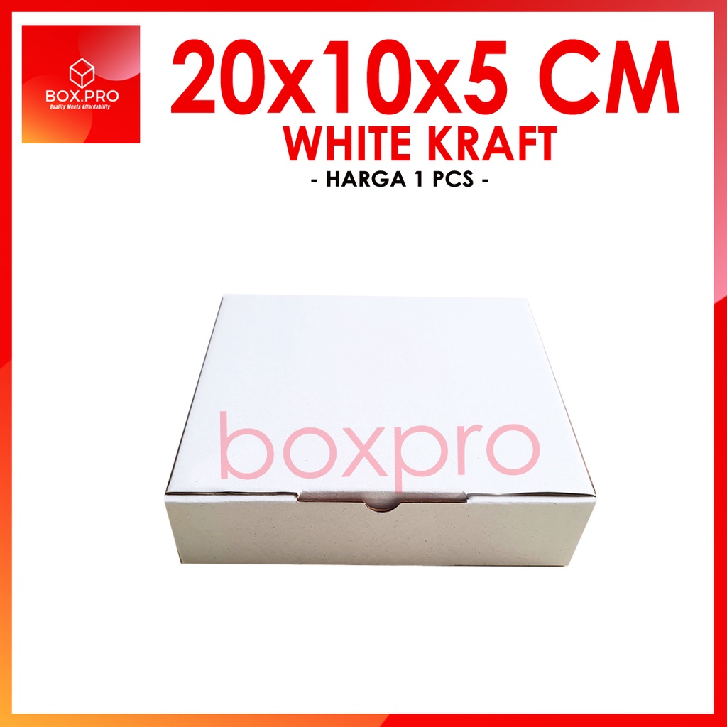 

Kardus PUTIH SIZE 20x10x5 cm (ECER) Die Cut Box Kotak Packing Aksesoris Baju Makanan Pizza Hijab