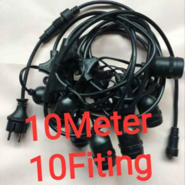 Fiting Gantung / Kabel Fiting Lampu Gantung 10 meter 10 Fiting / 10M 10 Fiting