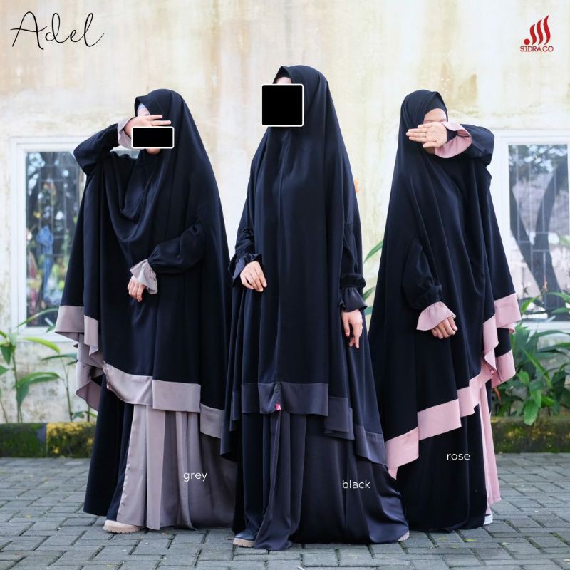 ADEL SET BY SIDRA | Gamis Adel BySidra | set Gamis plus Khimar Syari Busui Friendly