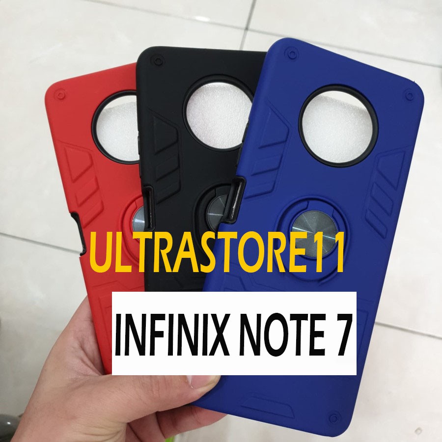 HARD CASE INFINIX NOTE 7 - HARDCASE RING CARBON THUNDER INFINIX NOTE 7 - ultrastore11